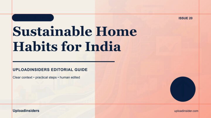 Sustainable Home Habits for Urban India — Uploadinsiders editorial guide